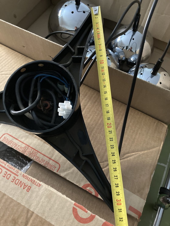 Image 1 of 4 Globe Hanglampen Metaal, Chroom, Jaar 70/80