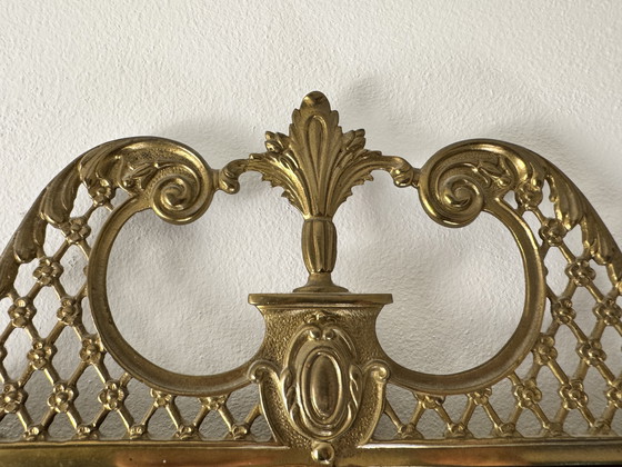 Image 1 of Chic Wall Console With Mirror - Marble & Brass Ornaments