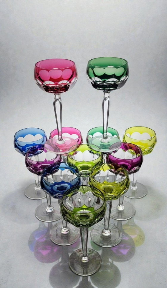Image 1 of 6 Val Saint Lambert Wine Glasses, 1960s