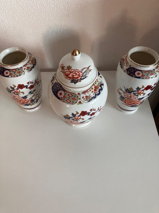 Image 1 of Chinese Ginger Jar With 2 Vases