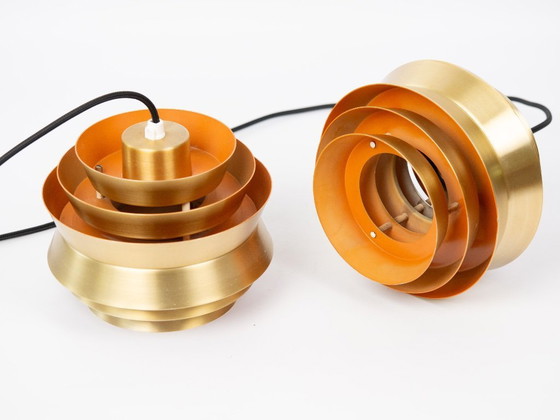 Image 1 of Set van twee vintage Zweedse Trava-lampen van Carl Thore, jaren 60.