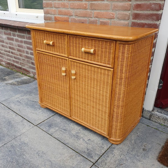 Image 1 of Mooi Vintage Bamboe dressoir uit de jaren 80
