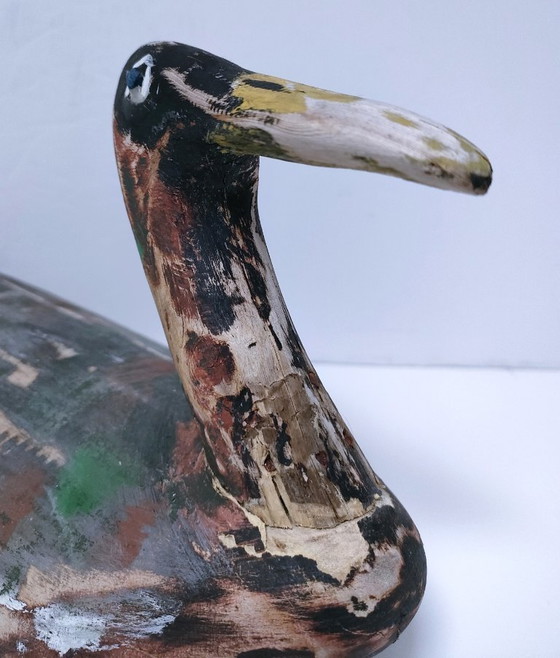 Image 1 of canard appelant bois patiné vintage