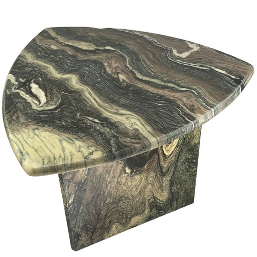 Italian Cipollino Marble Kidney Oval Side Table, 1970S