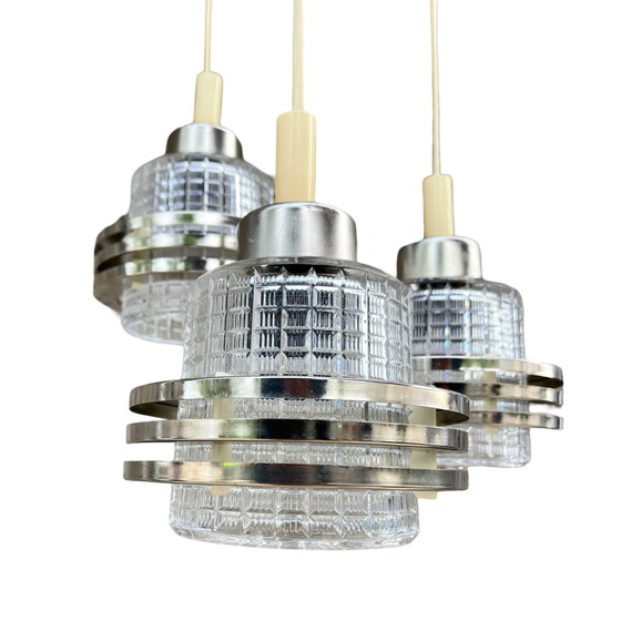 Image 1 of Mid Century Moderne Cascade Kroonluchter Pokrok Žilina, Tsjecho-Slowakije, 1970