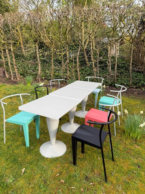 Image 1 of Kartell 8 Dr Glob Stühle & 3 Tische Design Philippe Starck