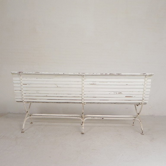 Tuinbank, Lattenbank, Inklapbaar 2 Meter Lang, Jaren 30 – 3-5 zitsbanken, Wood, Iron (photo 11 of 30)