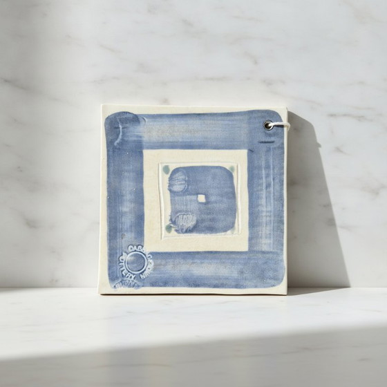 Image 1 of Piastrella da rivestimento in ceramica Cabbagetown Pottery – Design blu crema