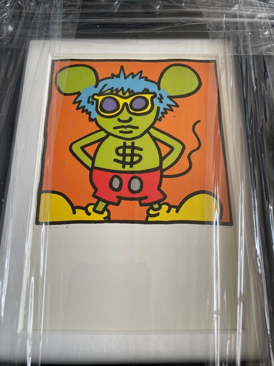 Image 1 of Keith Haring (1958-1990), Courtnesy George Mulder, Nueva York, conjunto de 4 postales litografías offset, impresas en 