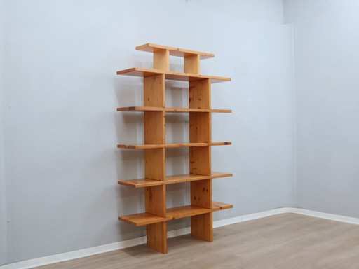 Libreria componibile vintage Ideal Form in legno di larice naturale anni '70