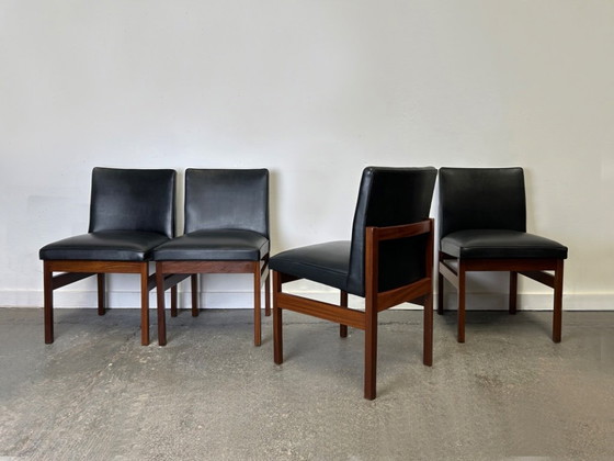 Image 1 of Set of 4 Mid-Century 1960s solid teak dining chairs by Peter Hayward for Vanson