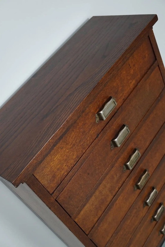 Image 1 of Dutch oak apothecary/archive cabinet, 1930s