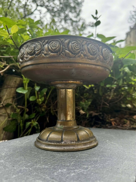 Große Jugendstil-Obstschale – Schalen, Metal, Brass, Art Nouveau (photo 4 of 8)