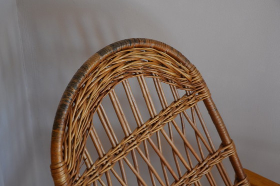 Image 1 of Sedia a dondolo vintage in vimini anni '70 – Úluv