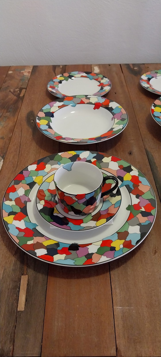 Image 1 of DESIGN-IKONE: Taitù "Dieci" 1986 Zeitkapsel neu 25-teilig – Komplettes Set für 4 Personen + komplettes Ersatzset!