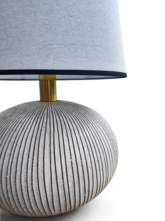 Grote Italiaanse keramische lamp uit de jaren 60 – Tafellampen, Ceramic, Textile (photo 7 of 9)