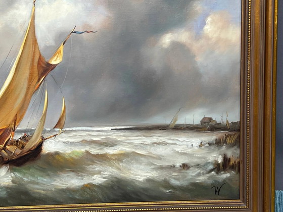 Schilderij "Storm". – Schilderijen & Tekeningen, Canvas (photo 5 of 7)