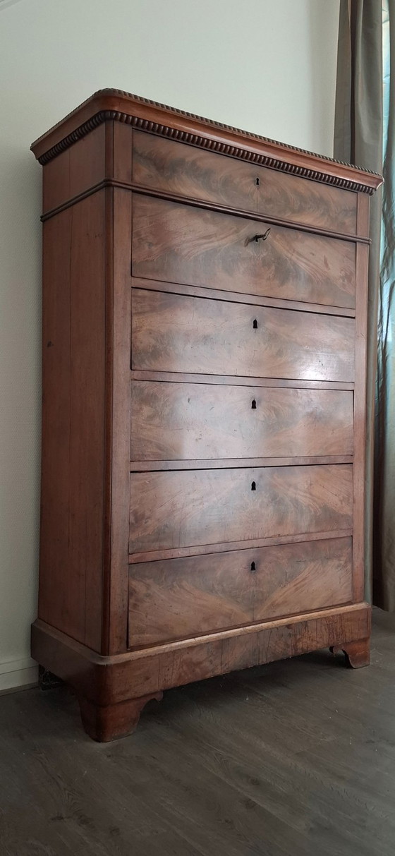 Antieke Antieke Mahoniehouten Chiffonière Of Hoge Ladekast – Ladekasten, Wood (photo 5 of 7)