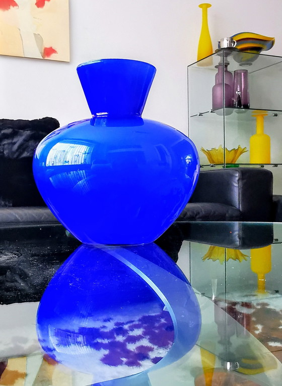 Image 1 of Mid Century Italian Cobalt Gradient Vase