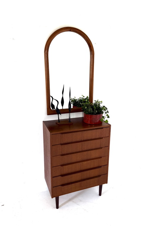 Image 1 of Miroir vintage en teck, Vildbjerg møbelfabrik '60