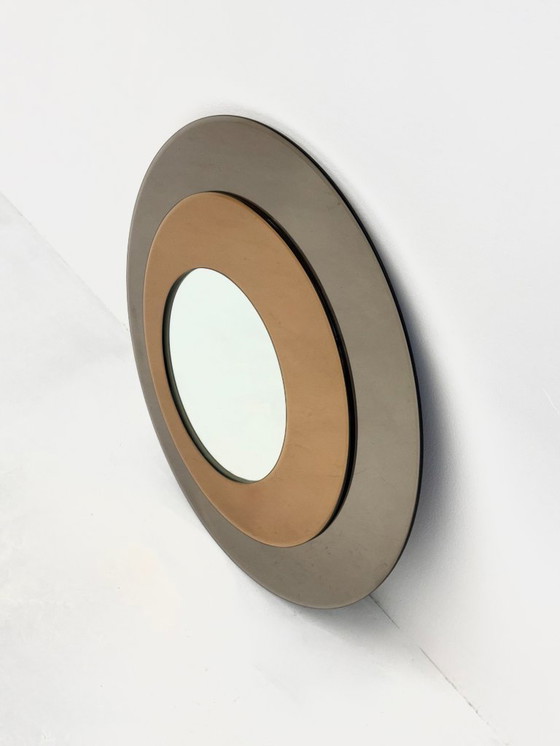 Image 1 of Wand spiegel rond van Metalvetro Galvorame met bruin tinten