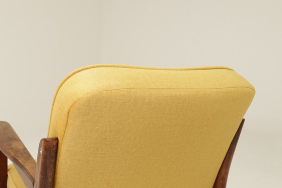 Image 1 of Vintage armchair yellow mellow velvet 1960 modern design 