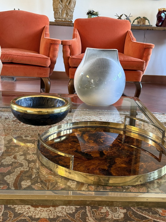 Image 1 of Hollywood Regency Rundes Tablett, Italien 1970er