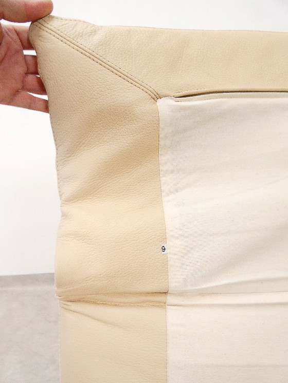 Image 1 of  Saporiti Onda Stuhl – cremefarbenes Leder 