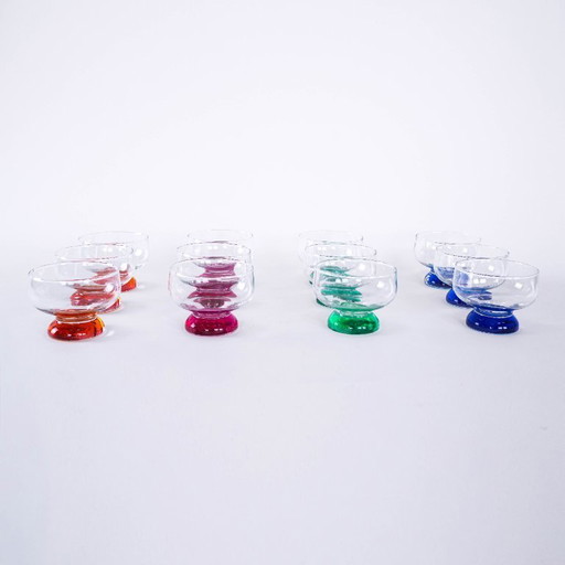 Set of dessert bowls, Italian design, 1970s, made in Italy