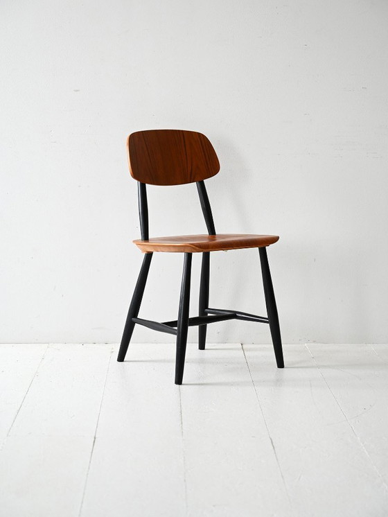 Image 1 of Sedia scandinava vintage con gambe nere
