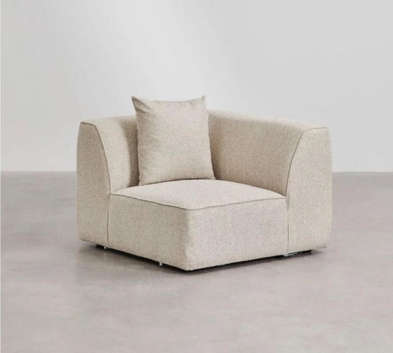 Image 1 of Canapé modulable Sklum 2 pièces en tissu bouclé – neuf dans sa boîte