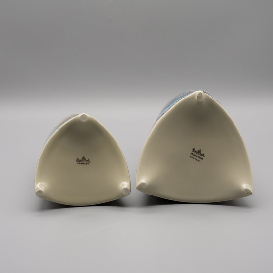 Image 1 of Dorothy Hafner for Rosenthal "Flash" Vase Duo, Allemagne 1980 Memphis Group Era