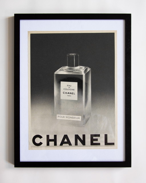 Original vintage CHANEL Eau de Cologne Pour Monsieur advertising poster 1961 / UNSTRIKEN/ 32,9x24,7cm /13x9.7in /good condition