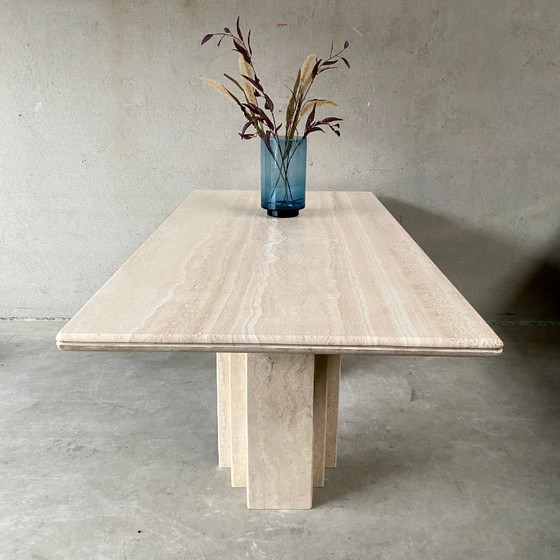 Image 1 of Italian Travertine Dining Table | Italy, 1980s