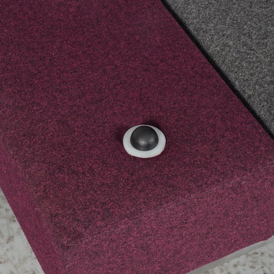Treinbank Palau, 172 x 74 cm, antraciet / paars – Akoestische bank, Metal, Wool (photo 5 of 5)