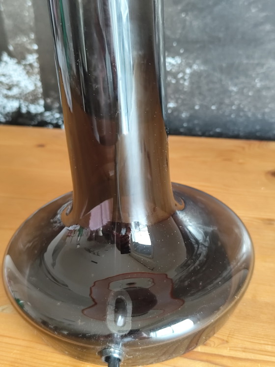 Image 1 of Vintage tafellamp in Space Age-stijl, oranje gerookt glas, Zweden, jaren 70.