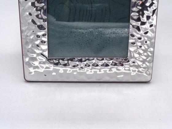 Image 1 of Handgemaakt, gehamerd, verzilverd metalen frame, binnenmaat 9x13 cm