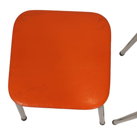 Image 1 of Set of 2 Orange Stools