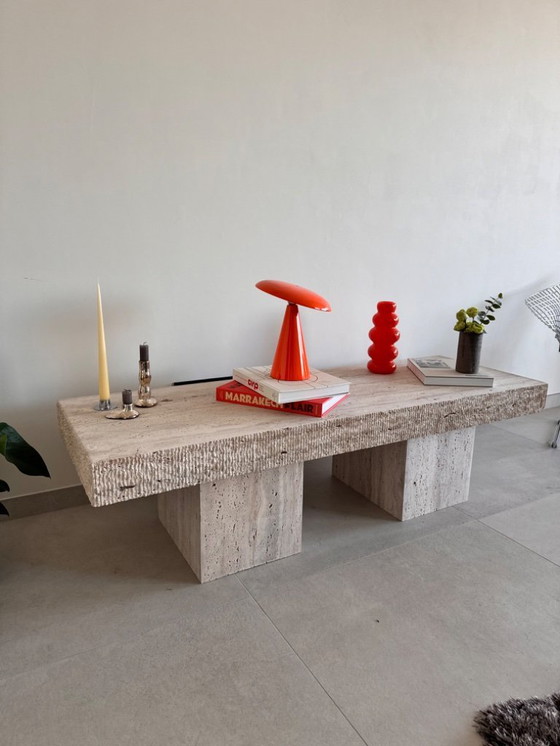 Image 1 of Robust travertine coffee table