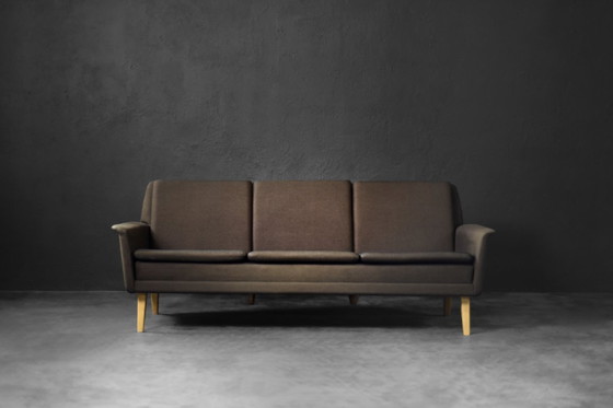 Image 1 of Vintage Mid-Century Danish Modern Brown 3-Seater Sofa by Folke Ohlsson for Fritz Hansen, 1960s