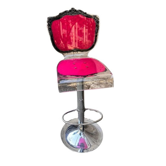 Image 1 of Stool / Bench “Neo-Baroque”, acrylic glass, Acrila, 2000 / 2010 – France