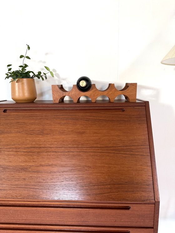 Image 1 of Vintage teakhouten wijnrek ‘60