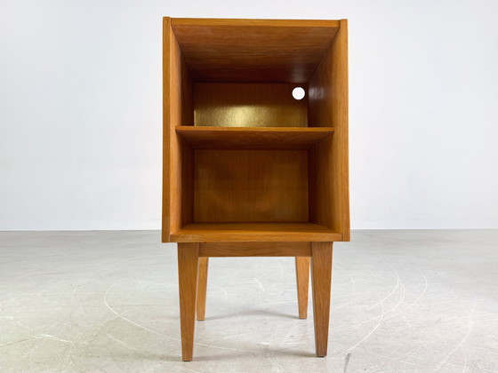 Image 1 of Kleine midcentury ladekast nachtkastje eiken vintage bijzettafel