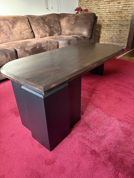 Newly painted wooden coffee table