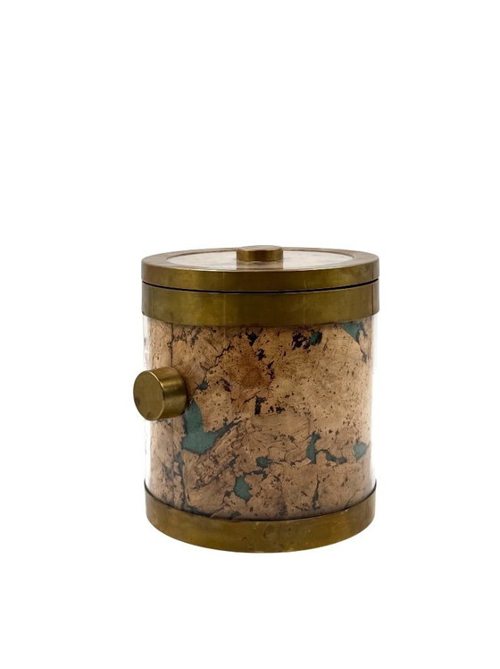 Image 1 of Hollywood regency golden Ice Bucket, France ca. 1970s