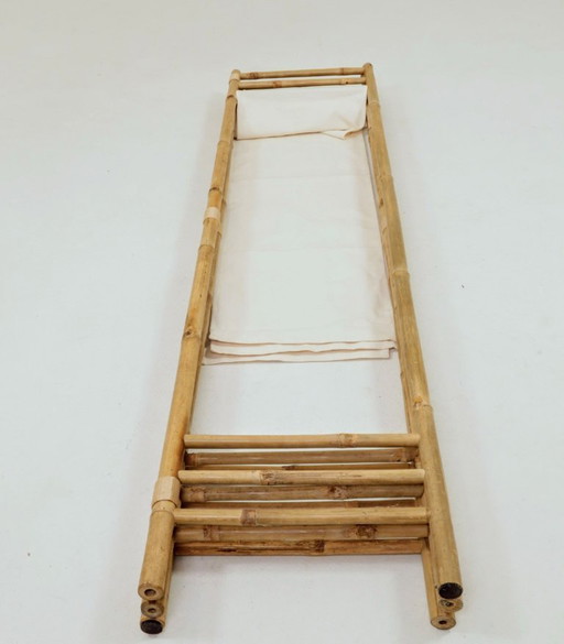 Paravent bambou 3 screen beige fabric