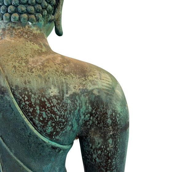 Monumental Thai Bronze Buddha – Sukhothai Style – Dated 1961 – 190 cm – Sculpture (photo 14 of 20)