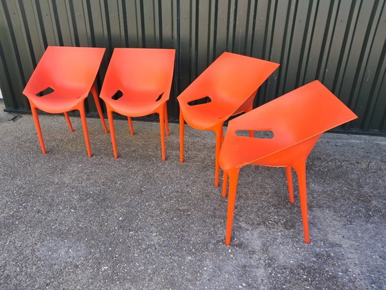 Image 1 of 4 Dr. Yes chairs Kartell color orange-red, stackable