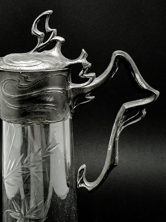 Weinkrug aus dem 20. Jahrhundert von PWQE, Deutschland, 1890er Jahre – Tafelgeschirr, Glass, Metal (photo 6 of 13)