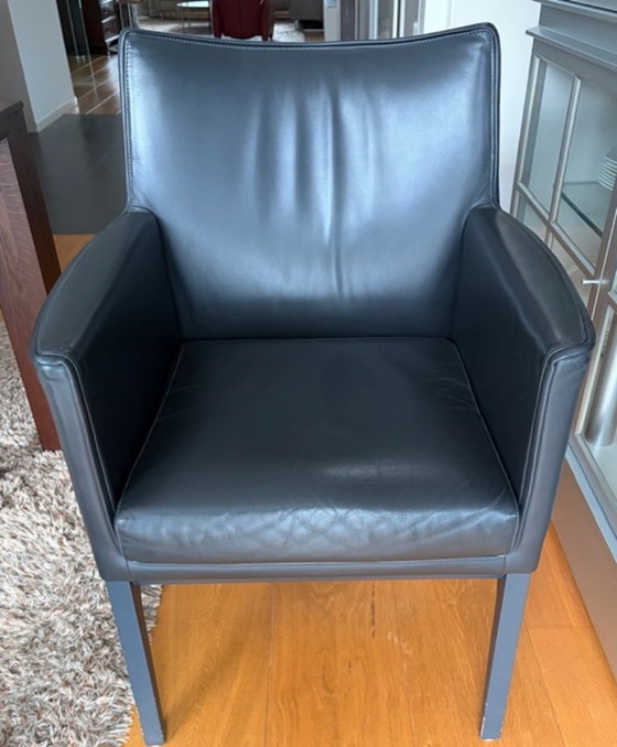 Image 1 of Elegante set van 6 leren eetkamer-/vergaderstoelen Wittmann